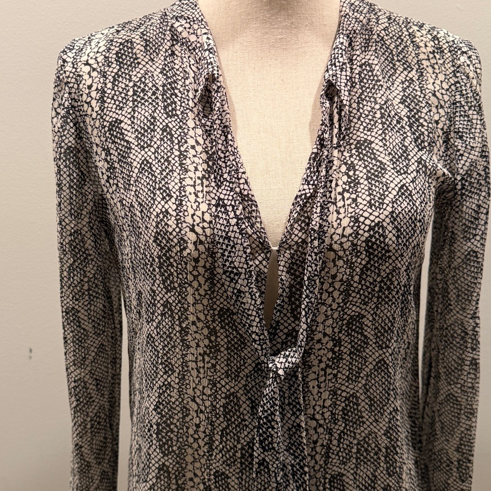 Theory Silk Snake Print Shirt View 6